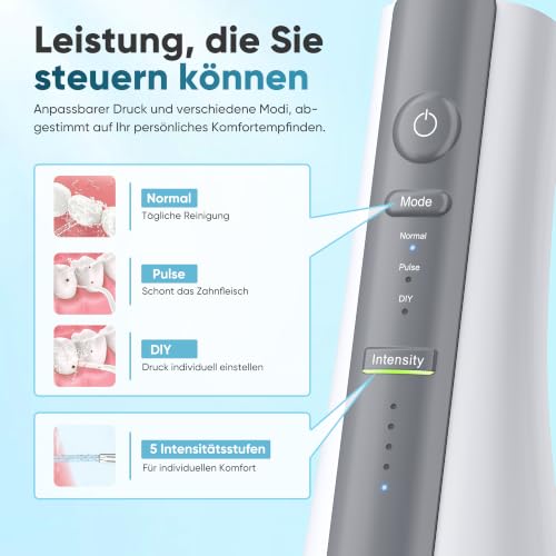 Image of Cordless Water Flosser for Teeth, U-Shaped Tip, 350ml Tank, White
