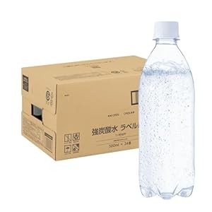 by Amazon 炭酸水 ラベルレス 500ml ×24本 強炭酸水 ペットボトル 500ミリリットル (Smart Basic)" 