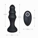 Cob Vibrador anal de empuje con 7 patrones potentes, juguetes sexuales de empuje para hombres, color negro