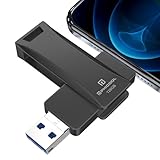 【アプリ不要】usbメモリ 4in1 128gb 高速 Phone usbメモリー 回転式 iOS/Type-C/USB/Micro USB フラッシュメモリ 大容量 写真保存 usb スマホ データ バックアップ Phone/Pad/PC/Macbook/Android対応 外付けメモリ 容量不足解消 ブラック Phone 16/15/14/13/12/SE/Pad各種対応