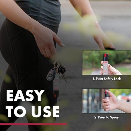 Sabre Protector 22-Gram Dog Spray with Key Ring, 14 Second Total Spray Time, 3.5-Meter Range, Humane Dog Attack Deterrent, Maximum Strength Allowed by Health Canada - 2