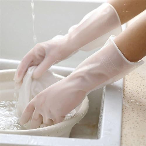 Image of karomouj Kma394 Cleaning Gloves | Reusable Rubber Gloves For Kitchen Dishwashing Cleaning Non-Slip Laundry Gardening Household Gloves (Multicolor,Pack of 1 Pair)