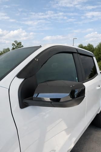 Image of 2023-2026 Tape-On Rain Guards for Chevrolet Chevy Colorado & for GMC Canyon Side Window Visor Deflectors Extra Thick Shade 2024 2025