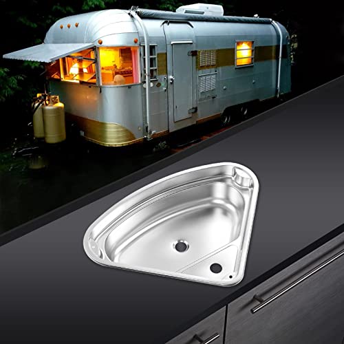 Fregadero triangular de acero inoxidable 304 para solucionar la falta de espacio en caravanas 3