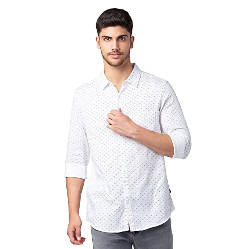 Image of Spykar Men's Slim Fit N /A Full Sleeve Printed Casual Shirts