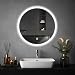 Srtvietae Badspiegel mit Beleuchtung, LED Badezimmer Spiegel Rund 50cm, Dimmbar, 3 Lichtfarben, Touch-Schalter, Badezimmerspiegel mit Beleuchtung, Wandspiegel mit Licht, IP44