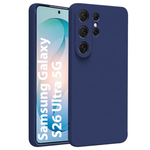 Image of LIRAMARK Liquid Silicone Soft Back Cover Case for Samsung Galaxy S26 Ultra 5G| Soft Micro-Fibre Lining Inside | Camera Protection Bump (Midnight Blue)