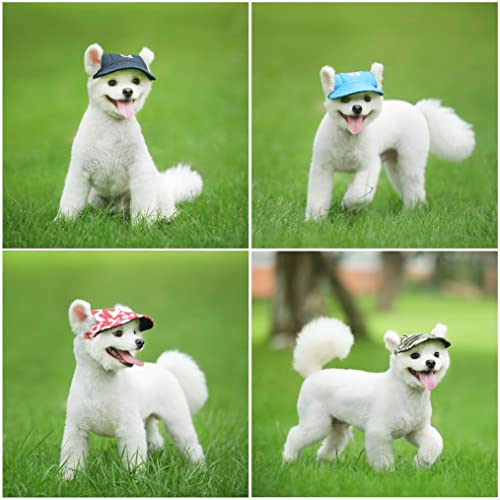 Small Dog Hat Baseball Cap Sun Hat With Ear Holes + Pet Dog Sunglasses Goggles Heart Shape Eye Wear,Sun/Uv Protection Adjustable Strap Waterproof Outdoor Party Birthday For Small Dog (Medium, Pink) #TOP5