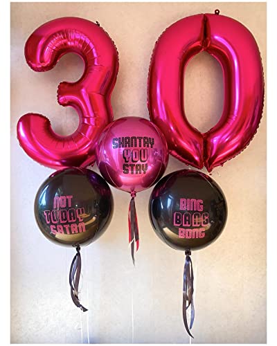 Image of 40 Inch Hot Pink 40 Number Balloons Giant Jumbo Huge 40 Foil Mylar Helium Number Digital Balloons Dark Pink Birthday Mylar Digital Balloons 40th Birthday Party 40th Anniversary Events Party