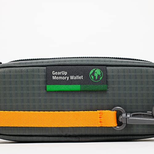 Lowepro GearUp Memory Wallet 20, kompaktowy organizer na karty pamięci do kart CF, XQD i SD, etui SD z podwójnym zamkiem błyskawicznym, wykonane z tkanin pochodzących z recyklingu, szary