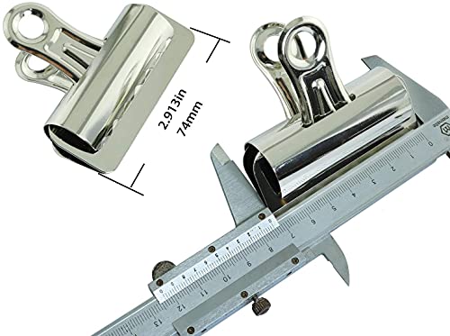 Longdex Bulldog Clip 4PCS 75mm/3Inch Alloy Bulldog Grip Clip for Photos Maps Papers Bills