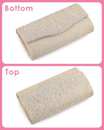Image of TINDTOP Clutch Purses for Women, Formal Evening Bags Suede Shoulder Envelope Party Handbags Wedding Cocktail Prom Clutches