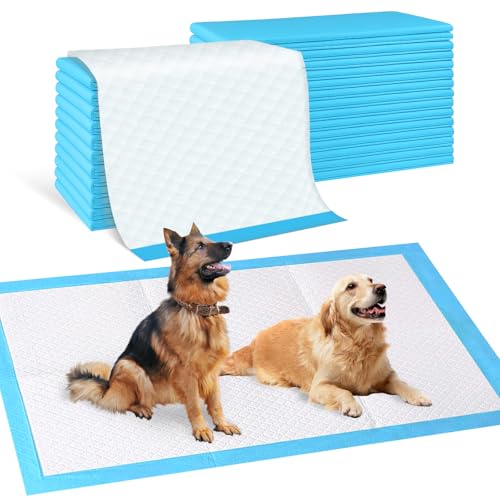 SUPRONLOVE Pee Pads for Dogs & Cats, Extra Large 36'X51', 40 Count, Blue, Polymer, Polyethylene...