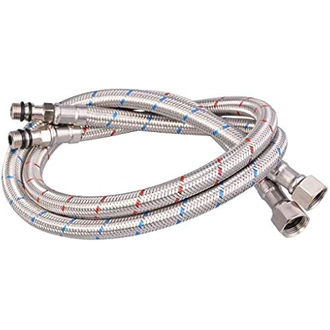 Xcel Home™ 2 x 10mm x 1/2 BSP (500mm Long) Kitchen/Basin Monobloc Mixer Tap Connector Flexi Pipes Tails -FBA Cover