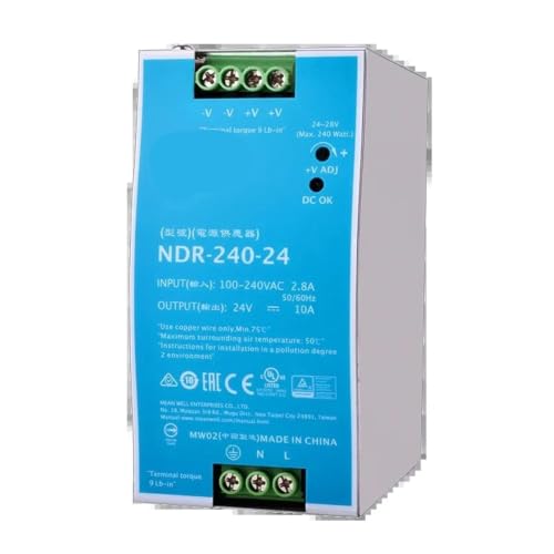 Alimentation Rail DIN NDR-240 240W à sortie unique haute efficacité
