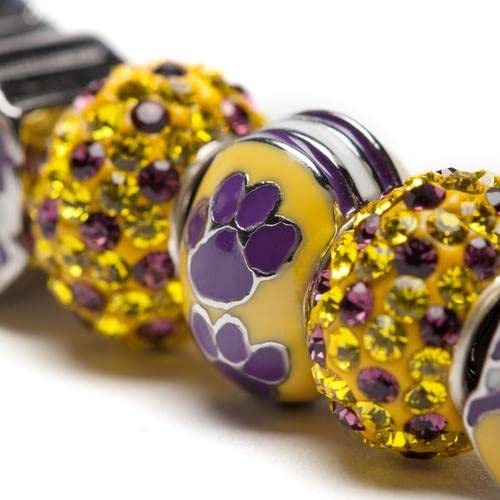 Louisiana State University Charm | Lsu Tigers - Tigers Paw Charm | Officially Licensed Louisiana State University Jewelry | Lsu Charms | Lsu Gifts | Stainless Steel #TOP2