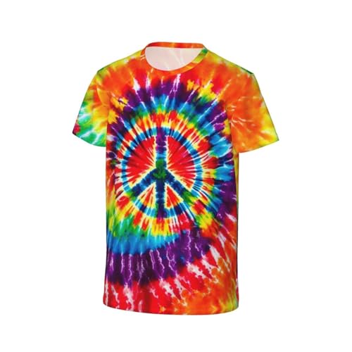 Image of Big Kids Tie Dye Shirt for Boys Girls Short Sleeve Hippie Tshirt Senior Tee