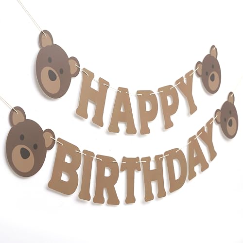 Bear Happy Birthday Banner,Bear First/1st Party Decoration, by Rweseo - Used condition - US$10.89