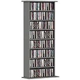 HOMCOM Rangements pour CD et DVD, meuble de rangement multimédia, capacité max. 360 CD/1...