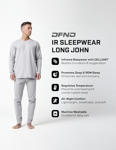 DFND Cooling Long Johns Sleewear for Men – Celliant Infrared Recovery Technology - Made in USA2
