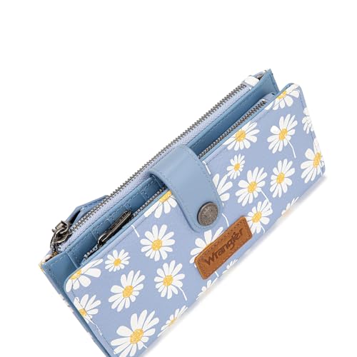 Image of Montana West X Wrangler Large Bifold Wristlet Wallet for Women, Rfid Blocking Clutch Purse with Zipper & Coin Pocket and ID Window