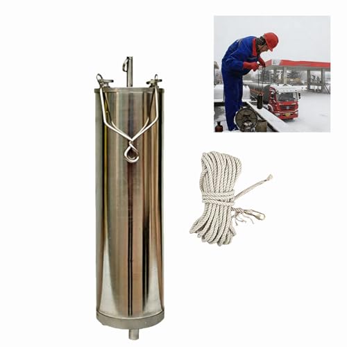 Oil Bottom Sampler,Brass Oil Zone Sampler,Liquid Petroleum Collection Tool,with 10m/32.8ft Ropes,Gasoline and Diesel Oil Sampling Tools(Size:1000ml,Color:Stainless Steel)