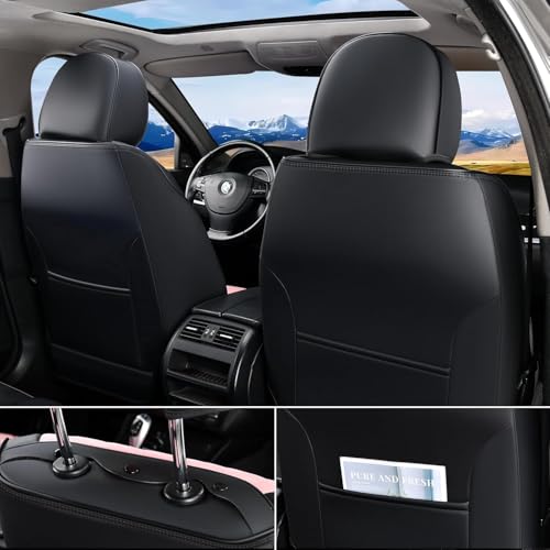 Image of FLORICH Leather Seat Covers Pink Car Seat Covers Full Set Car Seat Protectors 5 Seats Driver Seat Covers Fit for Most Cars Trucks SUV