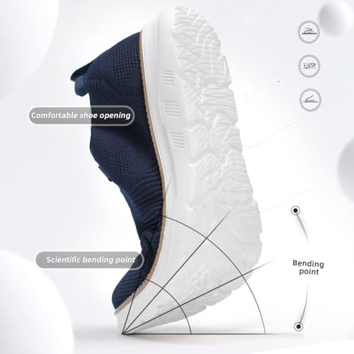 Image of Mens Oxfords Casual Fashion Slip on Shoes Dress Business Sneakers Mesh Work Comfortable Lightweight Soft Sole