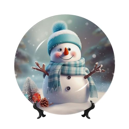 Bonhomme de neige en porcelaine anglaise, cadeau artisanal unique