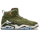 NIKE Jumpman MVP Men's Shoes (DZ4475-300, Sky J Light Olive/Bright Mandarin) Size 10