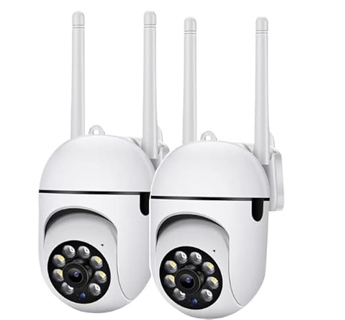 oneware Security Camera Wired,2.4G/5G Indoor Outdoor Wireless Cameras for Home Security with Motion Sensor & Alarm,2-Way Audio, Colored Night Vision (2pack)