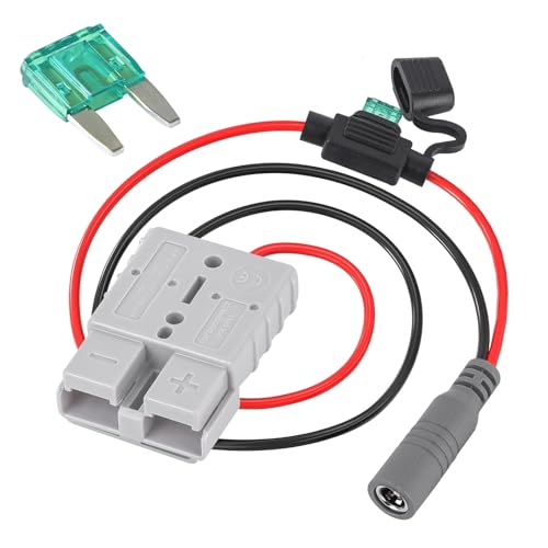 KETGUFF for Mini 50A Anderson Plug to DC Female Plug Power Cable, Mini Cord Anderson Connector with 30A Fuse Holder