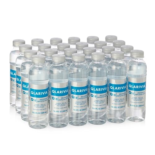 QLARIVIA Deuterium Depleted Water Bottle – Q18 (Case of 24) - Premium Bottled Water for Longevity, Enhanced Hydration, and Immune Support - 18 ppm, 16.9 Fl Oz