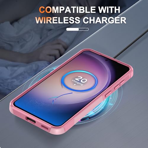for Samsung Galaxy S25 FE Case with Screen Protector+Camera Lens Cover,Military Grade Heavy Duty Shockproof Phone Cover with Wrist Lanyard Strap for Samsung S25fe,Cute Pink by RMOCR - Used condition - Image 7