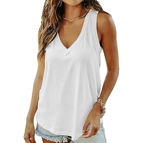 lime flare Women Sexy Summer Cami Tank Top Loose Fit Sleeveless Camisole Shirt (White,Large) Cover