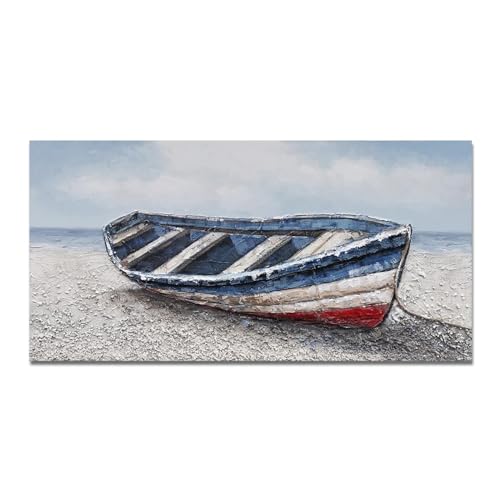 Affiches abstraites pour salon et tableau de bateaux sur toile 60x120