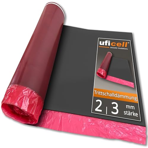 Aislamiento acústico de impacto laminado uficell® Multisound Aquastop de 2 mm de espesor con película de PE/barrera de vapor - Rollo de 15 m² (grosor: 2 mm, 1 rollo | Rollo de 15 m²)