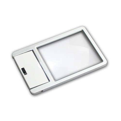 SAFE Metalowa lupa świecąca w klasycznym formacie karty kredytowej z oświetleniem LED powiększenie 2,5 x rozmiar soczewki 51 x 43 mm nr 4650