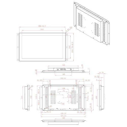 Image of VSDISPLAY 15.6'' 1920x1080 Industrial Touch Monitor IP65 Front Waterproof | IPS LCD Display,16:9 Aspect Ratio,10-Point Capacitive Touch, with H /D VGA Interface for Industrial Outdoor Kiosk Use