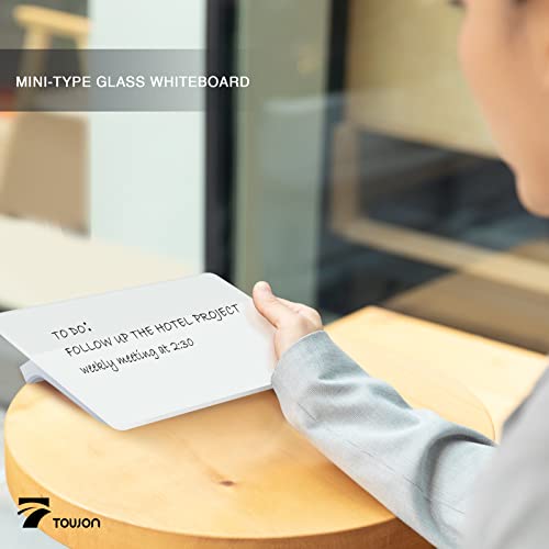 Towon Glass Dry Erase Board, Desk White Board With Standing, Mini Whiteboard Easel Pad Set, Stenography Artifact For Office, Home And School Supplies, 8 X 6 Inches #TOP1