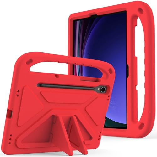 Étui rouge Galaxy Tab S10 Lite 11.9 SM-X400 antichoc en EVA avec support et bandoulière