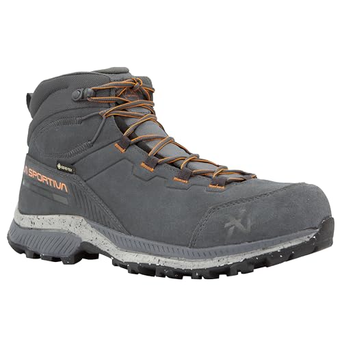 La Sportiva Mens TX Hike Mid Leather GTX Waterproof Hiking Boots, Metal/Hawaiian Sun, 11 US | 40 EU