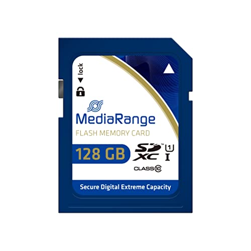 MediaRange SDXC Memory Card 128GB - Speed Class 10, Read Speed up to 80 MB/s, External Data Memory for Mobile Devices such as Digital Cameras or Smartphones