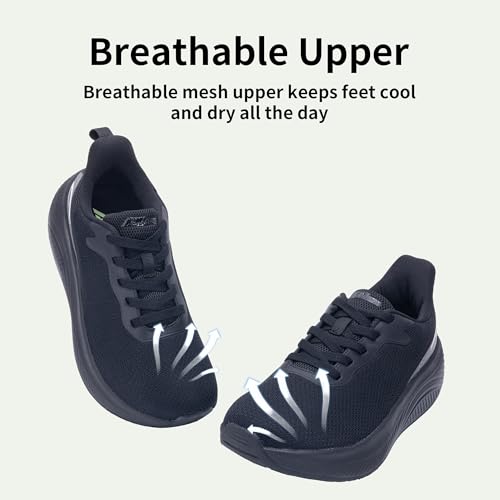 Image of Wide Toe Box Shoes Women Arch Support Walking Shoes for Plantar Fasciitis Wide Width Orthotic Tennis Sneakers