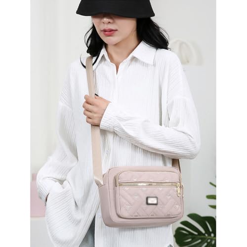 Oxford Cloth Multi-zipper Ladies Messenger Bag Shoulder Bag Fashionable Embroidery Pattern Large Capacity Messenger Bag4