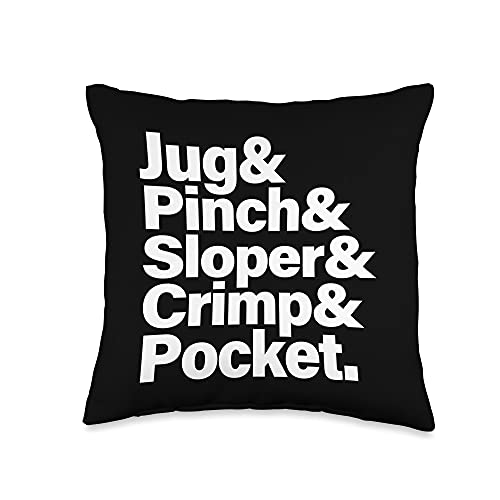 List of Rock Climbing Holds for Climbers Throw Pillow