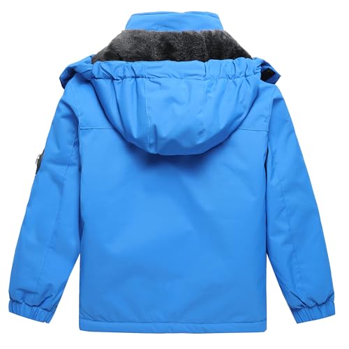 Image of Keevoom Boys Winter Coat Ski Jacket Windproof Kids Snowboard Warm Fleece Snow Coat Waterproof Outdoor Hooded Ski Coats
