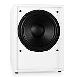 auna - Linie-300-SW-WH, Subwoofer, Aktiv Subwoofer, HiFi Subwoofer, Sub, 150 Watt RMS, 25cm (10