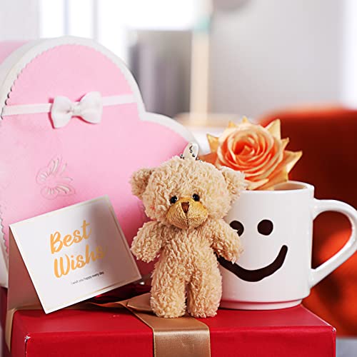 Sosation 100 Pieces Mini Bear Bulk Toy 4.7 Inch Stuffed Small Bear Keychain Tiny Bear Stuffed Animal Mini Plush Bear Doll Gift For Diy Keychain Baby Shower Christmas Party Favor (Brown) #TOP3