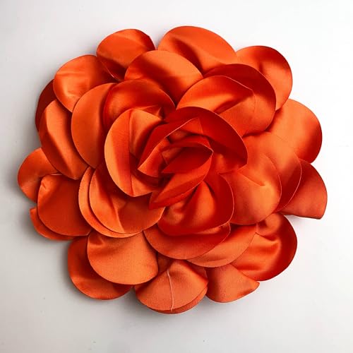 Image of Heyiwell Large Satin Fabric flower for Brooch Pin Wedding Party Dance Dress Suit Clothes Head Hair Accessories DIY Decor 9.45 inchInch